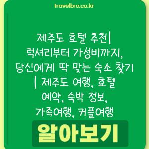 제주도 호텔 추천| 럭셔리부터 가성비까지, 당신에게 딱 맞는 숙소 찾기 | 제주도 여행, 호텔 예약, 숙박 정보, 가족여행, 커플여행