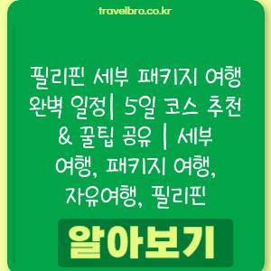 필리핀 세부 패키지 여행 완벽 일정| 5일 코스 추천 & 꿀팁 공유 | 세부 여행, 패키지 여행, 자유여행, 필리핀