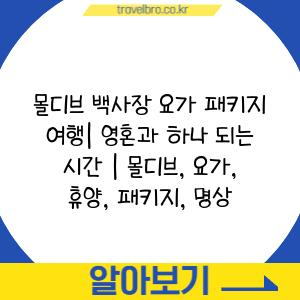 몰디브 백사장 요가 패키지 여행| 영혼과 하나 되는 시간 | 몰디브, 요가, 휴양, 패키지, 명상