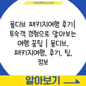 몰디브 패키지여행 후기| 투숙객 경험으로 알아보는 여행 꿀팁 | 몰디브, 패키지여행, 후기, 팁, 정보