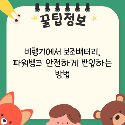 비행기에서 보조배터리, 파워뱅크 안전하게 반입하는 방법